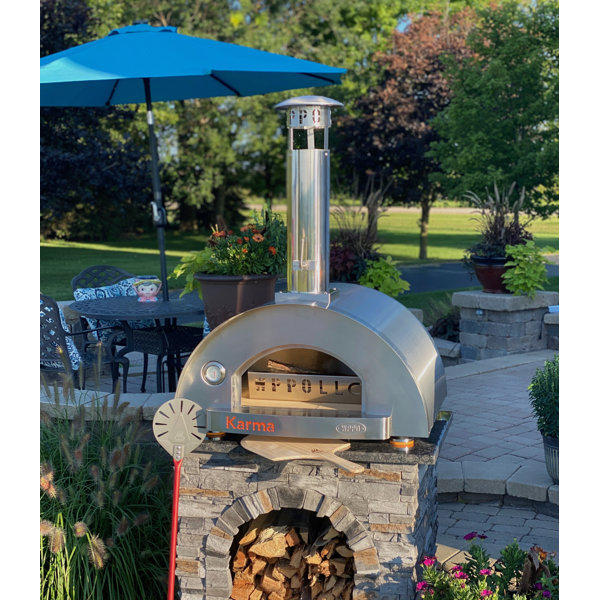 WPPO LLC Karma Stainless Steel Freestanding Wood Burning Pizza Oven